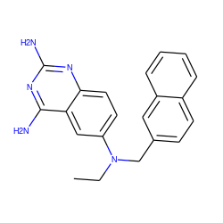 CCN(Cc1ccc2ccccc2c1)c1ccc2nc(N)nc(N)c2c1 ZINC000040955496