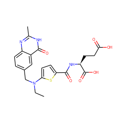 CCN(Cc1ccc2nc(C)[nH]c(=O)c2c1)c1ccc(C(=O)N[C@@H](CCC(=O)O)C(=O)O)s1 ZINC000013821823