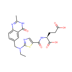 CCN(Cc1ccc2nc(C)[nH]c(=O)c2c1)c1ncc(C(=O)N[C@@H](CCC(=O)O)C(=O)O)s1 ZINC000013821854