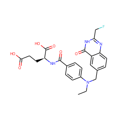 CCN(Cc1ccc2nc(CF)[nH]c(=O)c2c1)c1ccc(C(=O)N[C@@H](CCC(=O)O)C(=O)O)cc1 ZINC000026826273