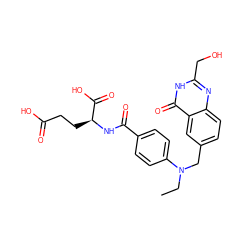 CCN(Cc1ccc2nc(CO)[nH]c(=O)c2c1)c1ccc(C(=O)N[C@@H](CCC(=O)O)C(=O)O)cc1 ZINC000026835213