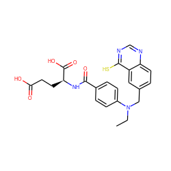 CCN(Cc1ccc2ncnc(S)c2c1)c1ccc(C(=O)N[C@@H](CCC(=O)O)C(=O)O)cc1 ZINC000013820645