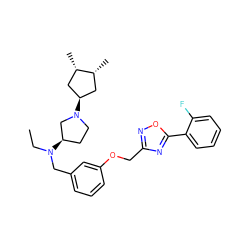 CCN(Cc1cccc(OCc2noc(-c3ccccc3F)n2)c1)[C@@H]1CCN([C@H]2C[C@H](C)[C@H](C)C2)C1 ZINC000253678231