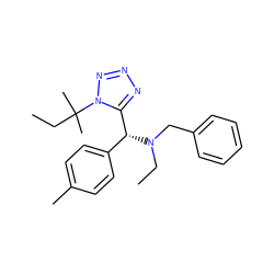 CCN(Cc1ccccc1)[C@H](c1ccc(C)cc1)c1nnnn1C(C)(C)CC ZINC000057613806