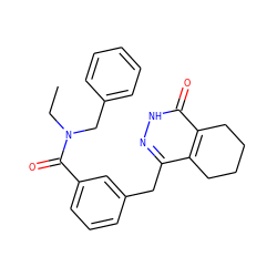 CCN(Cc1ccccc1)C(=O)c1cccc(Cc2n[nH]c(=O)c3c2CCCC3)c1 ZINC000167183789