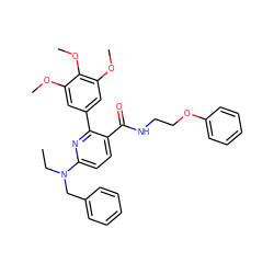 CCN(Cc1ccccc1)c1ccc(C(=O)NCCOc2ccccc2)c(-c2cc(OC)c(OC)c(OC)c2)n1 ZINC000044358283