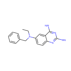 CCN(Cc1ccccc1)c1ccc2nc(N)nc(N)c2c1 ZINC000040955118