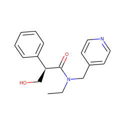 CCN(Cc1ccncc1)C(=O)[C@@H](CO)c1ccccc1 ZINC000000057532