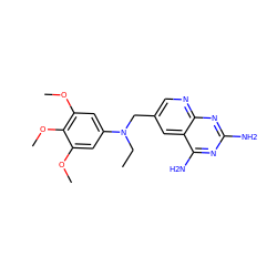 CCN(Cc1cnc2nc(N)nc(N)c2c1)c1cc(OC)c(OC)c(OC)c1 ZINC000003814984