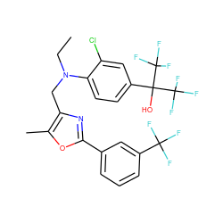 CCN(Cc1nc(-c2cccc(C(F)(F)F)c2)oc1C)c1ccc(C(O)(C(F)(F)F)C(F)(F)F)cc1Cl ZINC000038149636