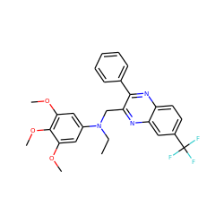 CCN(Cc1nc2cc(C(F)(F)F)ccc2nc1-c1ccccc1)c1cc(OC)c(OC)c(OC)c1 ZINC000103266320