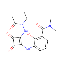 CCN(Nc1c(Nc2cccc(C(=O)N(C)C)c2O)c(=O)c1=O)C(C)=O ZINC000101295213