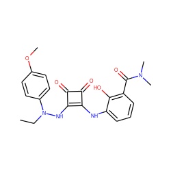 CCN(Nc1c(Nc2cccc(C(=O)N(C)C)c2O)c(=O)c1=O)c1ccc(OC)cc1 ZINC000101295230