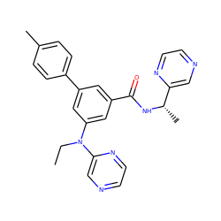 CCN(c1cc(C(=O)N[C@@H](C)c2cnccn2)cc(-c2ccc(C)cc2)c1)c1cnccn1 ZINC000144102262