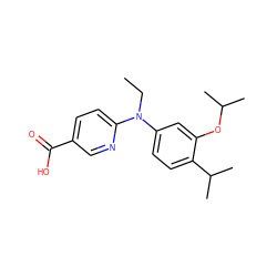 CCN(c1ccc(C(C)C)c(OC(C)C)c1)c1ccc(C(=O)O)cn1 ZINC000043204076