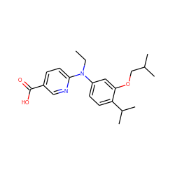 CCN(c1ccc(C(C)C)c(OCC(C)C)c1)c1ccc(C(=O)O)cn1 ZINC000066114297