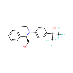 CCN(c1ccc(C(O)(C(F)(F)F)C(F)(F)F)cc1)[C@@H](CO)c1ccccc1 ZINC000038149610