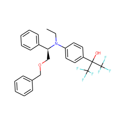 CCN(c1ccc(C(O)(C(F)(F)F)C(F)(F)F)cc1)[C@@H](COCc1ccccc1)c1ccccc1 ZINC000038149605