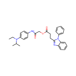 CCN(c1ccc(NC(=O)COC(=O)CCc2nc3ccccc3n2-c2ccccc2)cc1)C(C)C ZINC000003298831