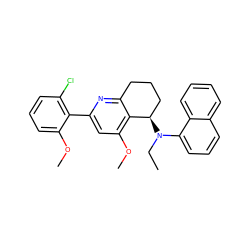 CCN(c1cccc2ccccc12)[C@@H]1CCCc2nc(-c3c(Cl)cccc3OC)cc(OC)c21 ZINC000029054002