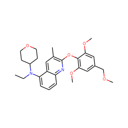 CCN(c1cccc2nc(Oc3c(OC)cc(COC)cc3OC)c(C)cc12)C1CCOCC1 ZINC000084759349