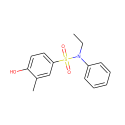 CCN(c1ccccc1)S(=O)(=O)c1ccc(O)c(C)c1 ZINC000028570590