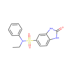 CCN(c1ccccc1)S(=O)(=O)c1ccc2[nH]c(=O)[nH]c2c1 ZINC000013544880