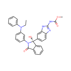 CCN(c1ccccc1)c1cccc(N2C(=O)c3ccccc3[C@]2(O)c2ccc3nc(NC(=O)OC)[nH]c3c2)c1 ZINC000219501449