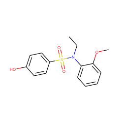 CCN(c1ccccc1OC)S(=O)(=O)c1ccc(O)cc1 ZINC000028568709