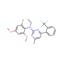 CCN(c1nc(C)cc(-c2ccccc2C(F)(F)F)n1)c1c(Br)cc(OC)cc1OC ZINC000026002099