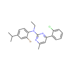 CCN(c1nc(C)cc(-c2ccccc2Cl)n1)c1ccc(C(C)C)cc1Br ZINC000002006041