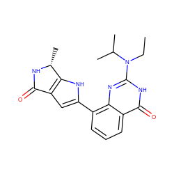 CCN(c1nc2c(-c3cc4c([nH]3)[C@@H](C)NC4=O)cccc2c(=O)[nH]1)C(C)C ZINC000222361609