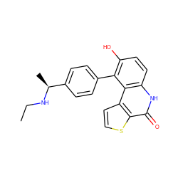 CCN[C@@H](C)c1ccc(-c2c(O)ccc3[nH]c(=O)c4sccc4c23)cc1 ZINC000164852497