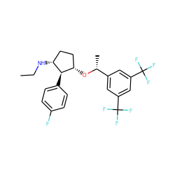 CCN[C@@H]1CC[C@H](O[C@H](C)c2cc(C(F)(F)F)cc(C(F)(F)F)c2)[C@H]1c1ccc(F)cc1 ZINC000036324470