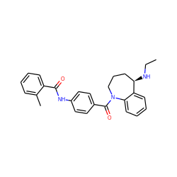 CCN[C@@H]1CCCN(C(=O)c2ccc(NC(=O)c3ccccc3C)cc2)c2ccccc21 ZINC000013757979