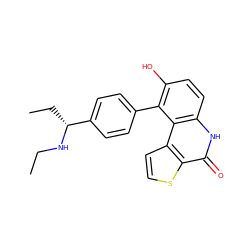 CCN[C@H](CC)c1ccc(-c2c(O)ccc3[nH]c(=O)c4sccc4c23)cc1 ZINC000164907642