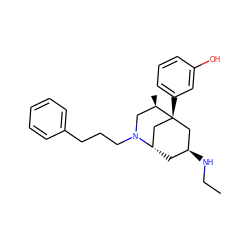 CCN[C@H]1C[C@H]2C[C@@](c3cccc(O)c3)(C1)[C@H](C)CN2CCCc1ccccc1 ZINC000103292756