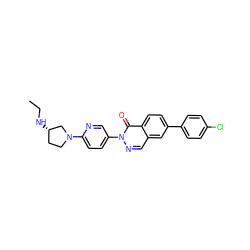 CCN[C@H]1CCN(c2ccc(-n3ncc4cc(-c5ccc(Cl)cc5)ccc4c3=O)cn2)C1 ZINC000035934563