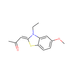 CCN1/C(=C/C(C)=O)Sc2ccc(OC)cc21 ZINC000004793192