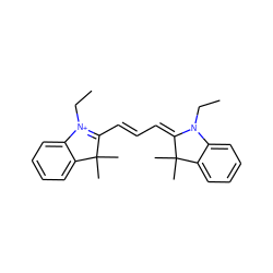 CCN1/C(=C/C=C/C2=[N+](CC)c3ccccc3C2(C)C)C(C)(C)c2ccccc21 ZINC000004521388