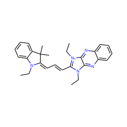 CCN1/C(=C/C=C/c2n(CC)c3nc4ccccc4nc3[n+]2CC)C(C)(C)c2ccccc21 ZINC000013822035