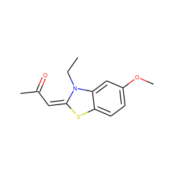 CCN1/C(=C\C(C)=O)Sc2ccc(OC)cc21 ZINC000100411858