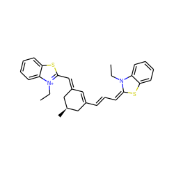 CCN1/C(=C\C=C\C2=C/C(=C/c3sc4ccccc4[n+]3CC)C[C@H](C)C2)Sc2ccccc21 ZINC000003880453