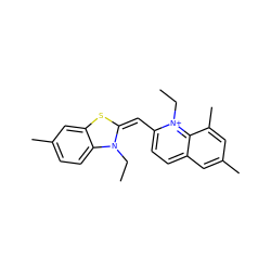 CCN1/C(=C\c2ccc3cc(C)cc(C)c3[n+]2CC)Sc2cc(C)ccc21 ZINC000003656532