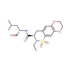 CCN1[C@@H](C(=O)N[C@H](C=O)CC(C)C)Cc2cc3c(cc2S1(=O)=O)OCCO3 ZINC000013864483