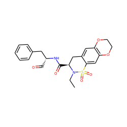 CCN1[C@@H](C(=O)N[C@H](C=O)Cc2ccccc2)Cc2cc3c(cc2S1(=O)=O)OCCO3 ZINC000000583261