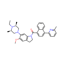 CCN1[C@@H](C)CN(c2cc3c(cc2OC)CCN3C(=O)c2ccc(-c3cccc(C)n3)c3ccccc23)C[C@H]1C ZINC000028522351