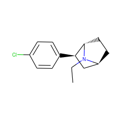 CCN1[C@H]2CC[C@H]1[C@H](c1ccc(Cl)cc1)C2 ZINC000253683568