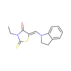 CCN1C(=O)/C(=C/N2CCc3ccccc32)SC1=S ZINC000002407211