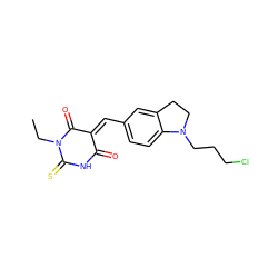 CCN1C(=O)/C(=C/c2ccc3c(c2)CCN3CCCCl)C(=O)NC1=S ZINC000002591574